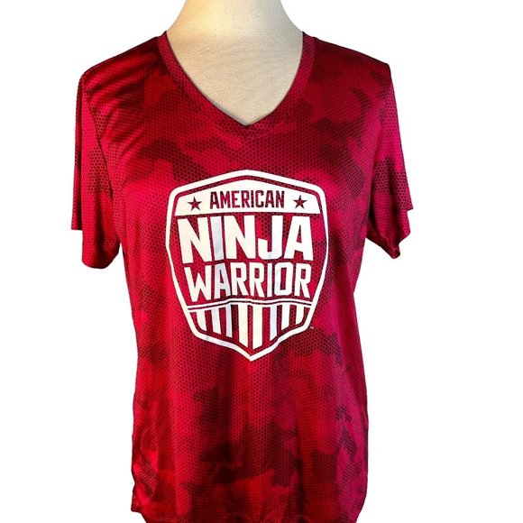 American Ninja Warrior Woman's Camo Performance T-Shirt Sport-Tek Sz M Pink - Picture 1 of 12